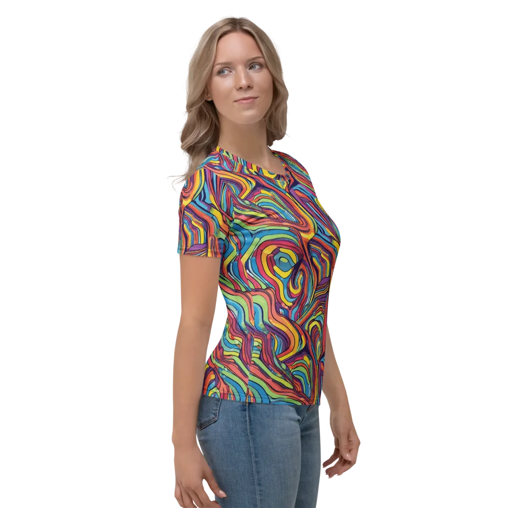 Chromatic Topography on Women's Crew Neck T-Shirt — Right