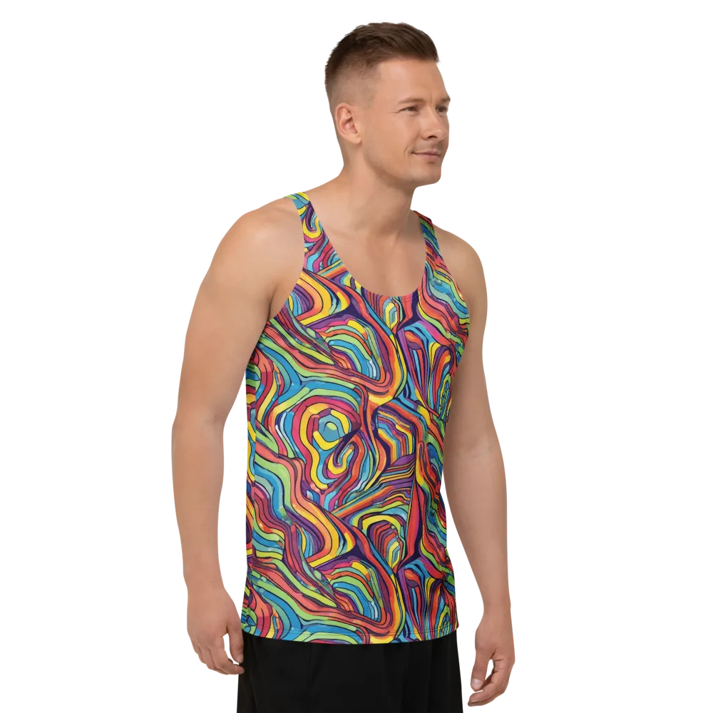 Chromatic Topography on Men's Tank Top — Right Front