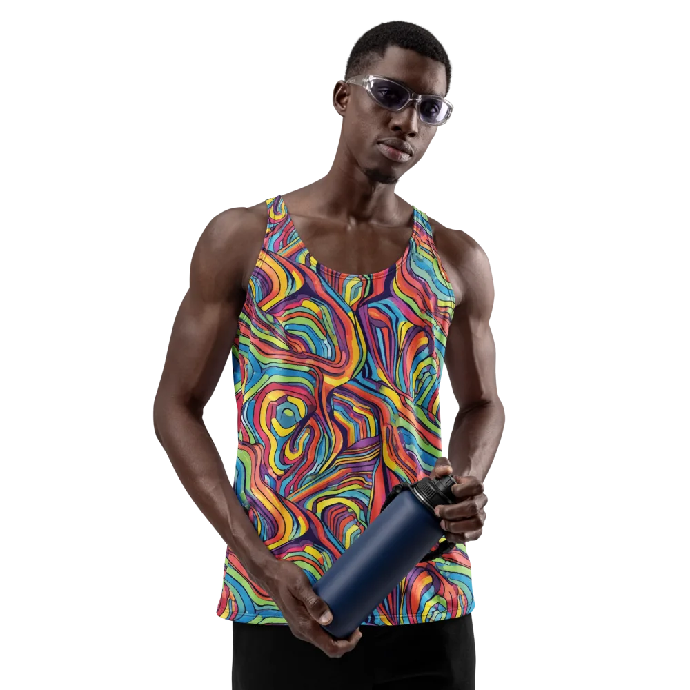 Chromatic Topography on Men's Tank Top — Front