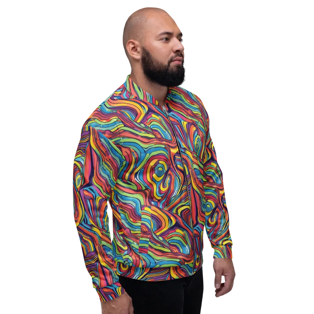 Chromatic Topography on Bomber Jacket — Right