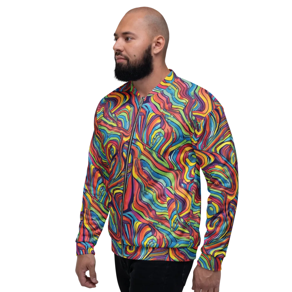 Chromatic Topography on Bomber Jacket — Left