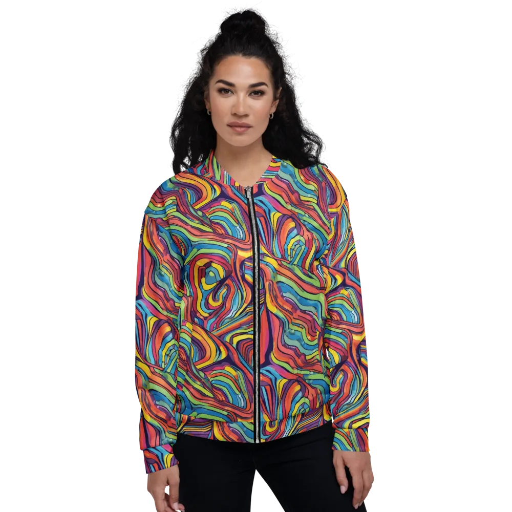 Chromatic Topography on Bomber Jacket — Front