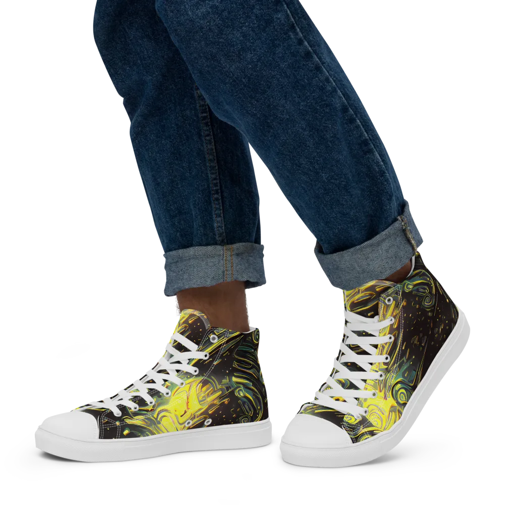 Eversen Whirl on Men's High Top Canvas Shoes — Left