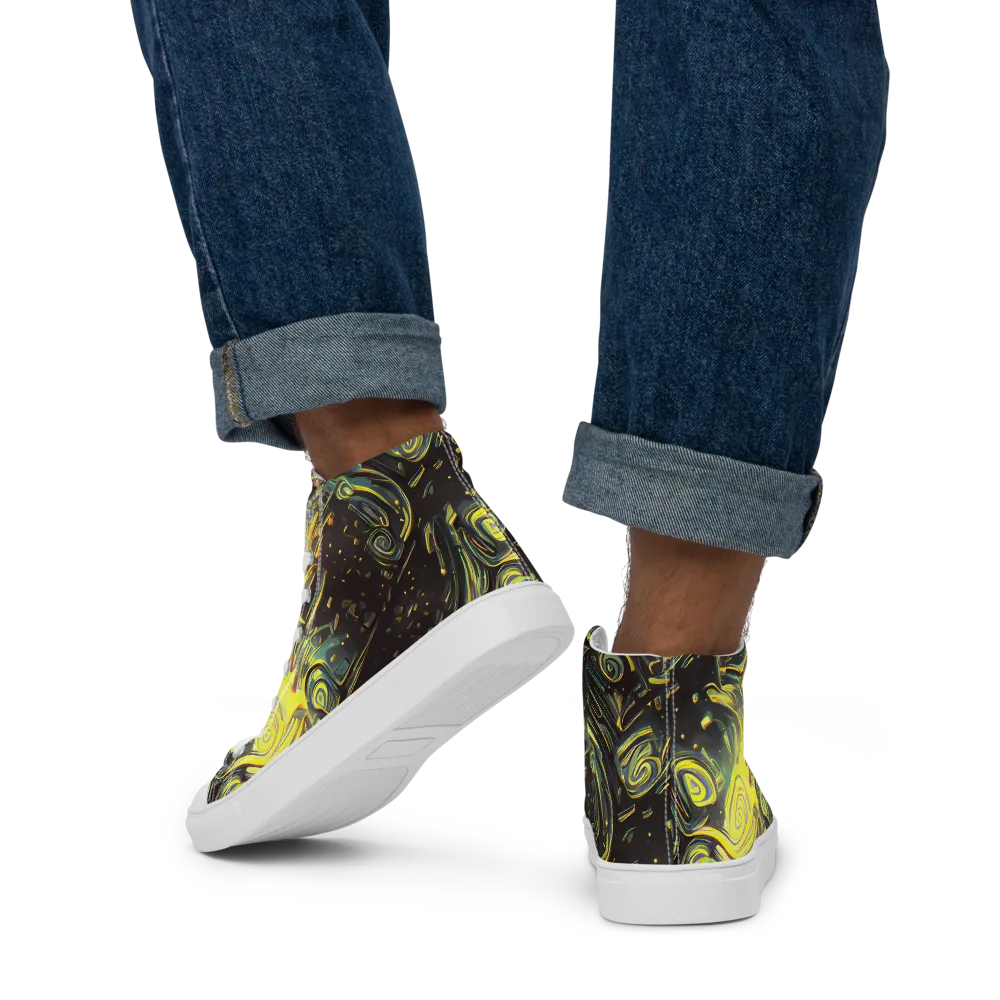 Eversen Whirl on Men's High Top Canvas Shoes — Back