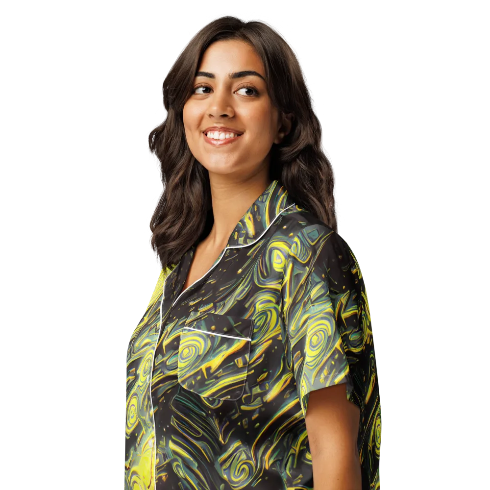 Eversen Whirl on Women's Short Sleeve Pajama Top — Left Front