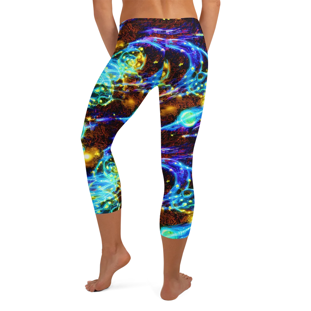 Neon Füssli on Capri Leggings — Back