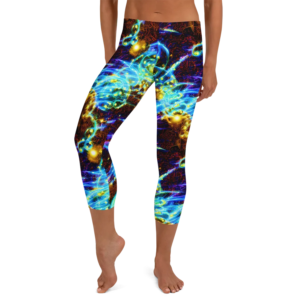 Neon Füssli on Capri Leggings — Front