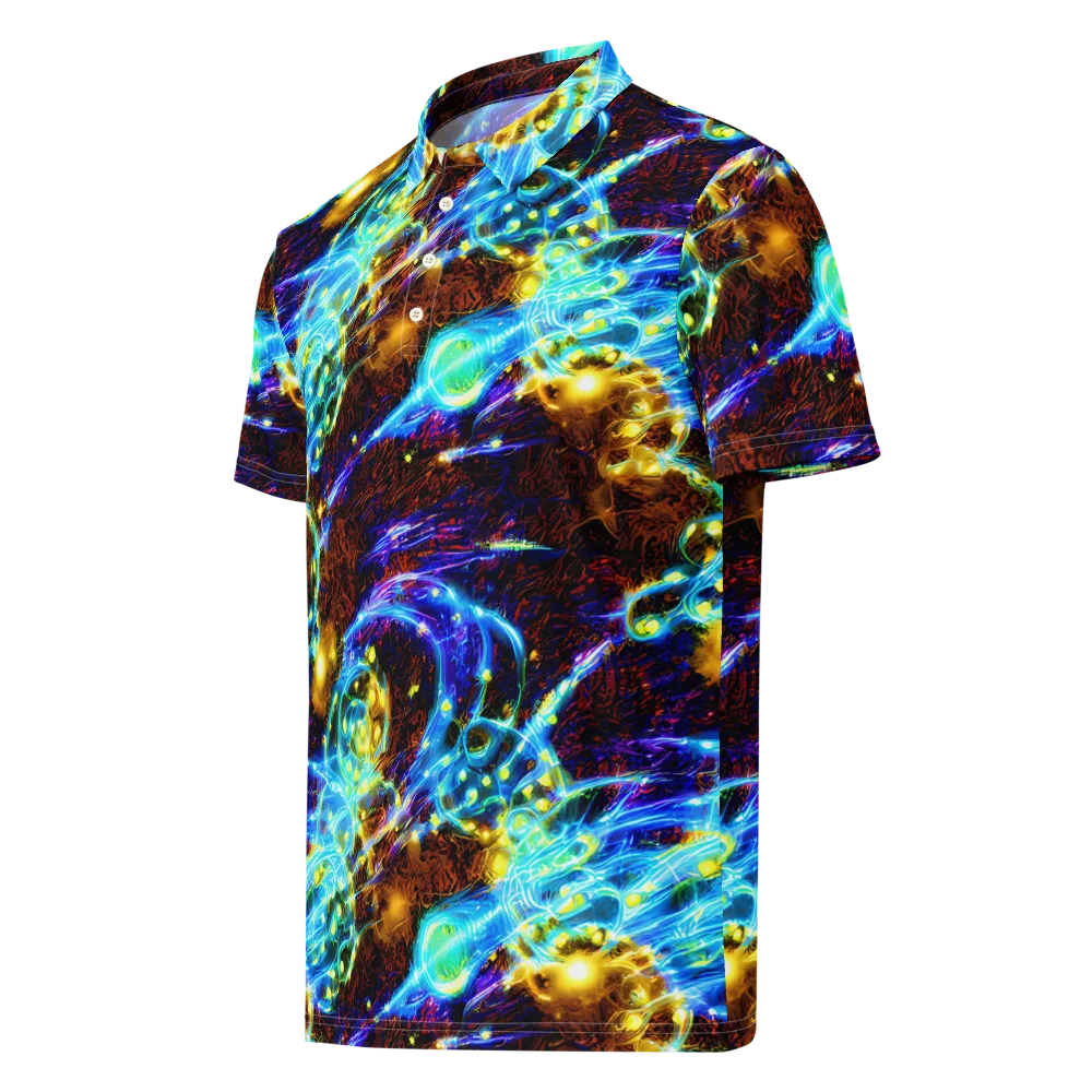 Neon Füssli on Men's Slim Fit Polo Shirt — Left Front