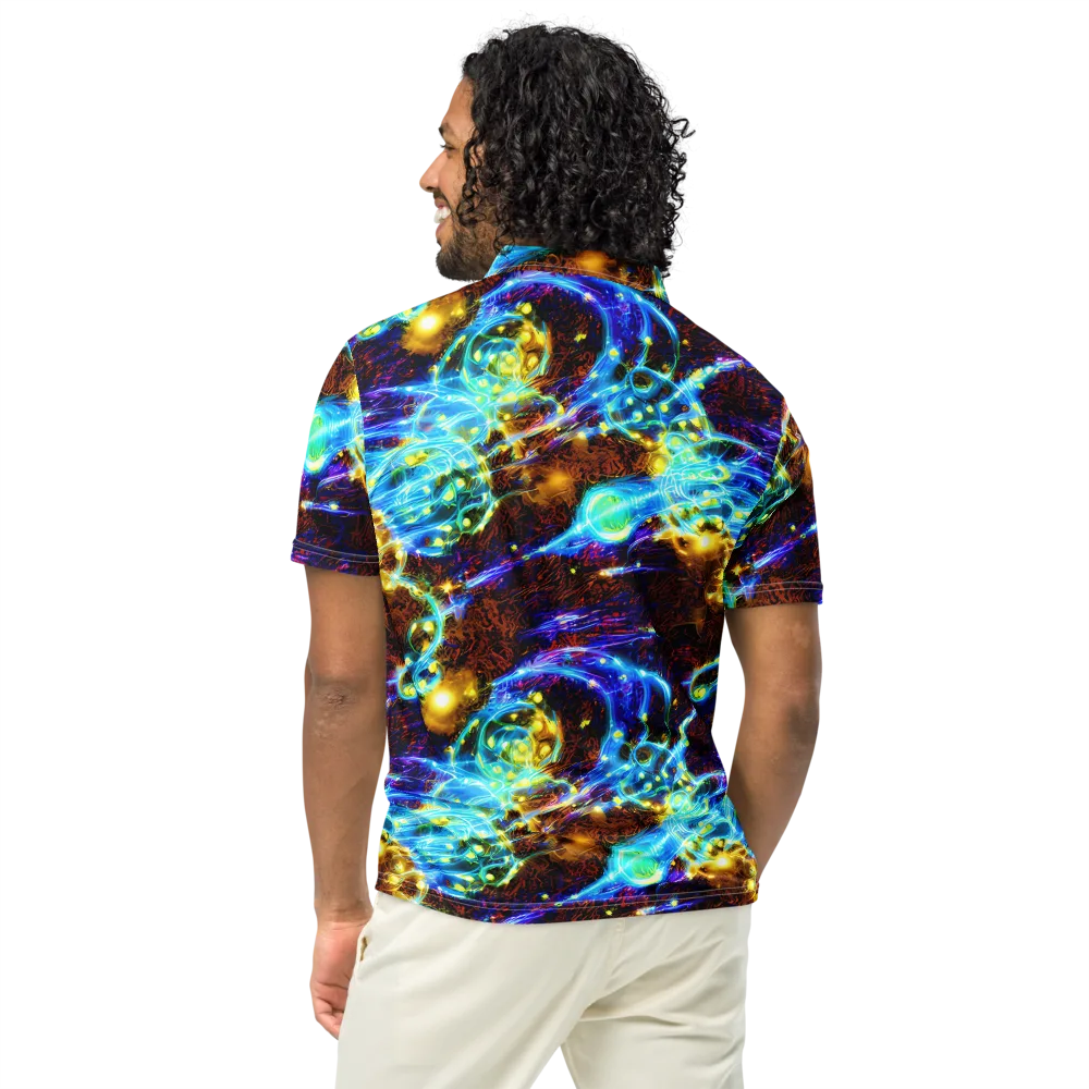 Neon Füssli on Men's Slim Fit Polo Shirt — Back