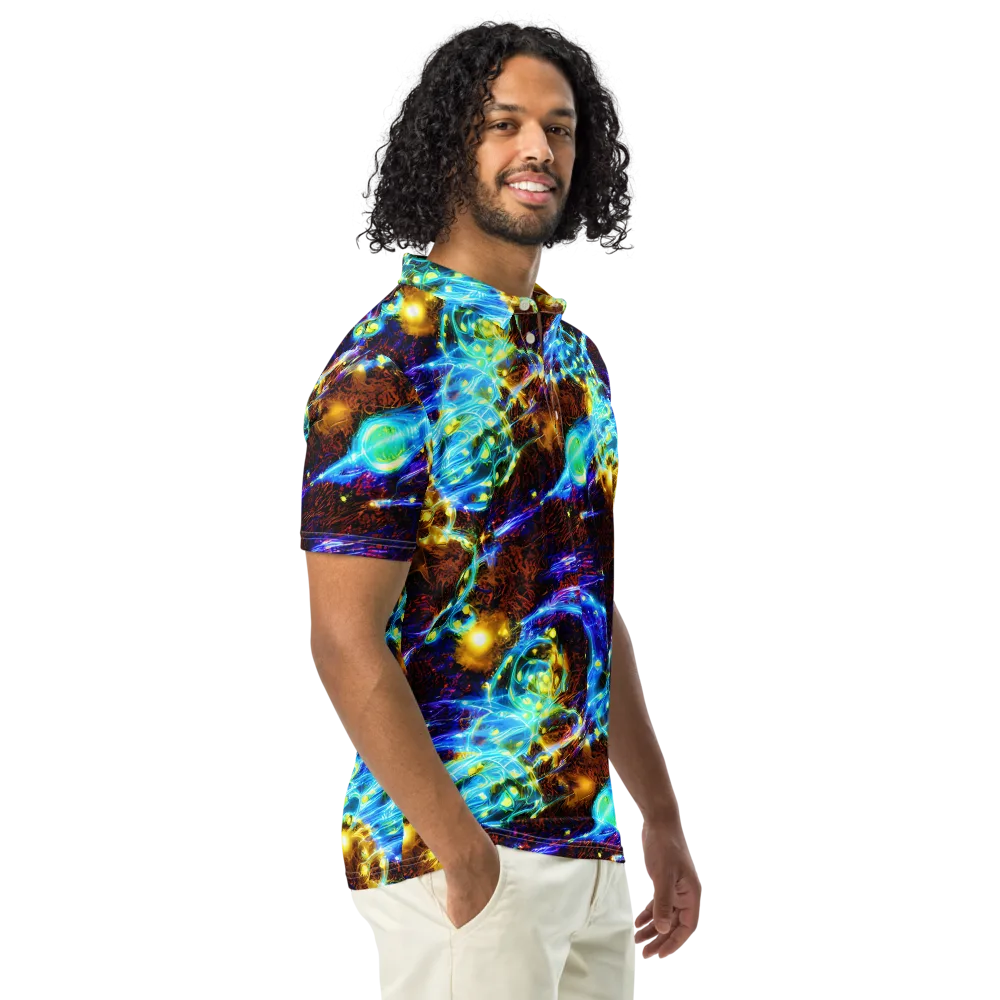Neon Füssli on Men's Slim Fit Polo Shirt — Right Front