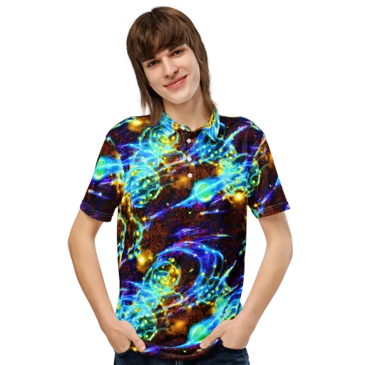 Neon Füssli on a Men's Slim Fit Polo Shirt