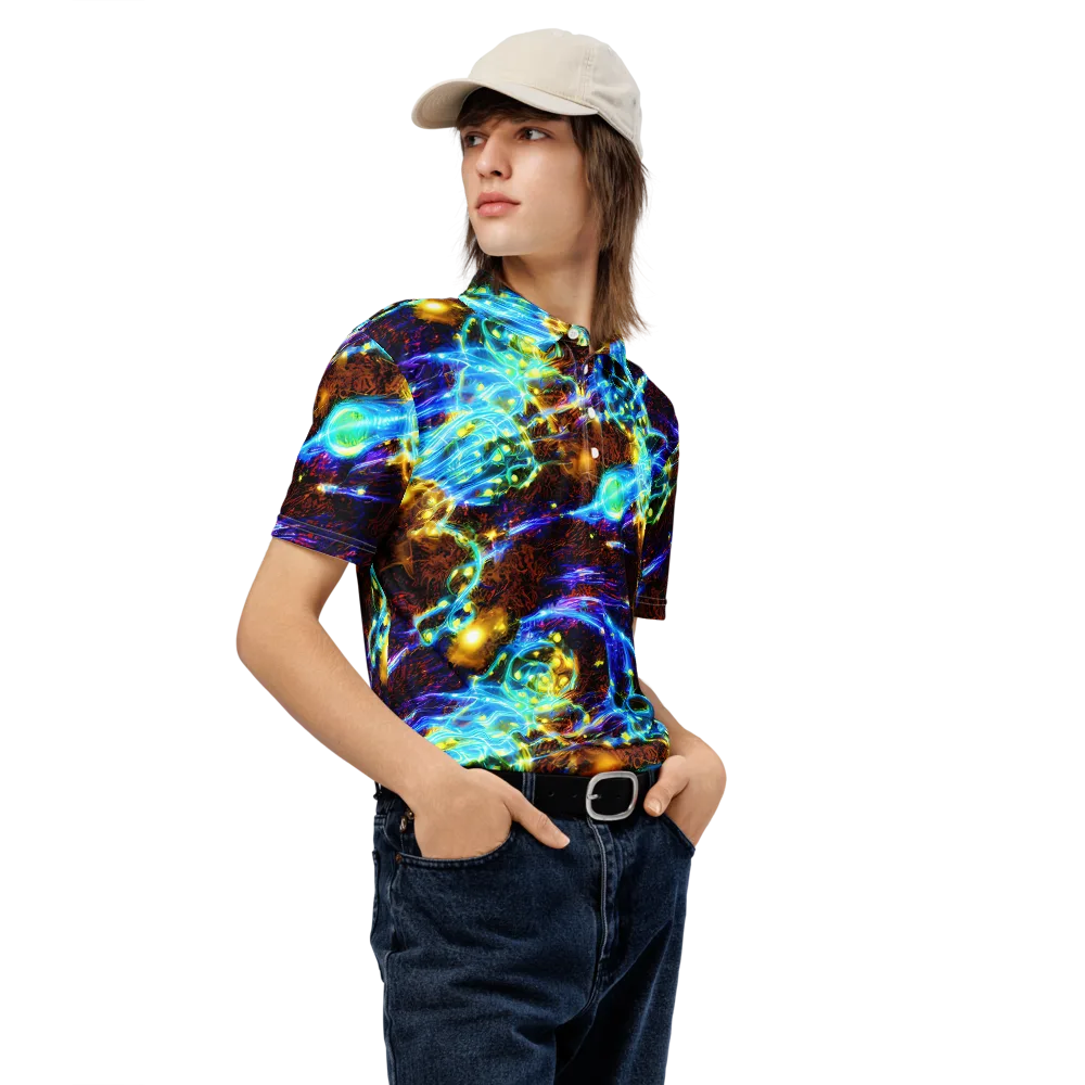 Neon Füssli on Men's Slim Fit Polo Shirt — Right Front