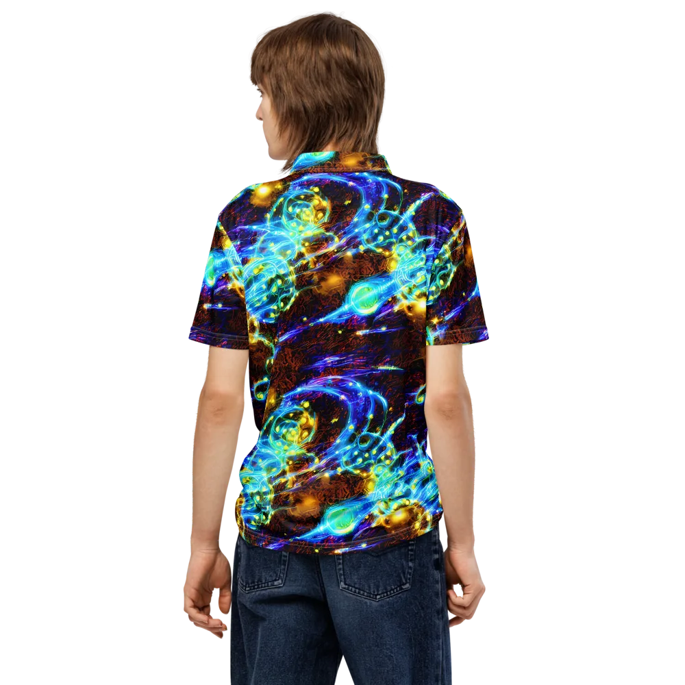 Neon Füssli on Men's Slim Fit Polo Shirt — Back