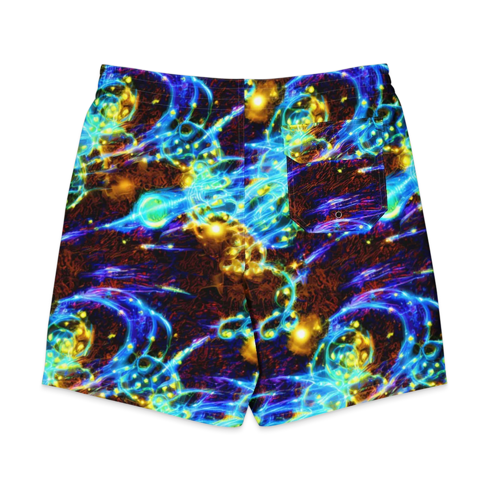 Neon Füssli on Men's Board Shorts — Back