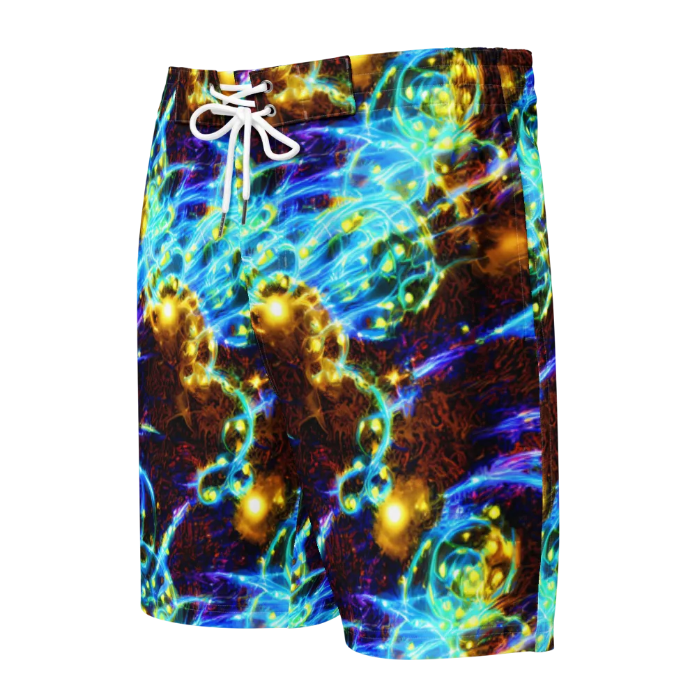 Neon Füssli on Men's Board Shorts — Front