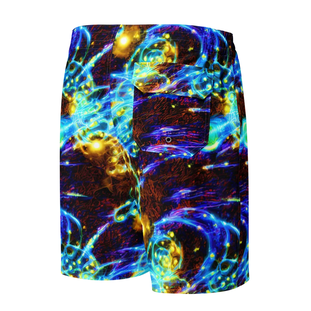Neon Füssli on Men's Board Shorts — Back
