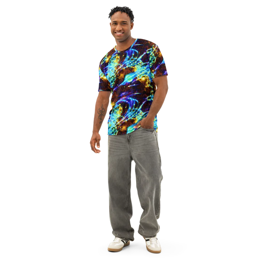 Neon Füssli on Men's Cotton Crew Neck T-Shirt — Front