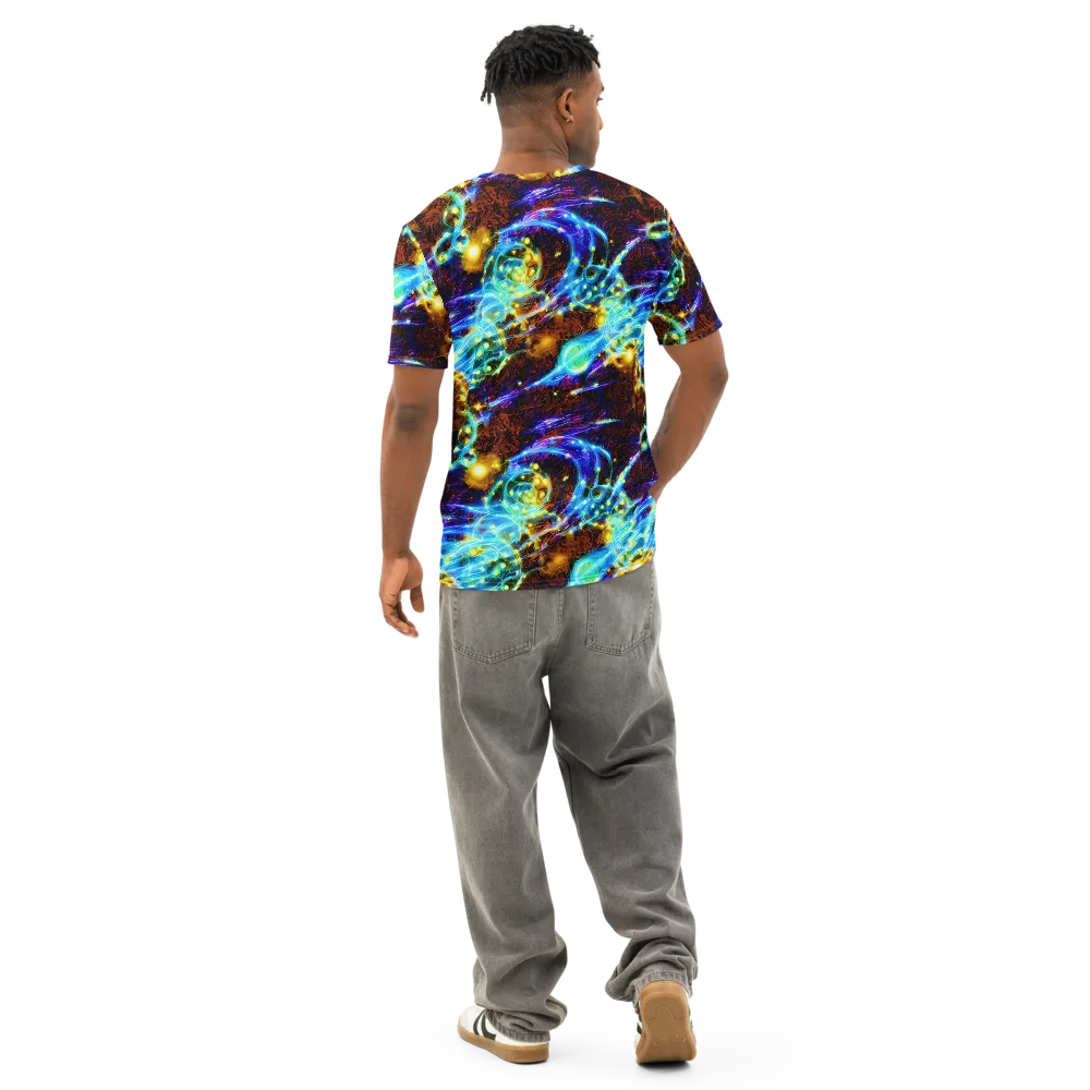 Neon Füssli on Men's Cotton Crew Neck T-Shirt — Back
