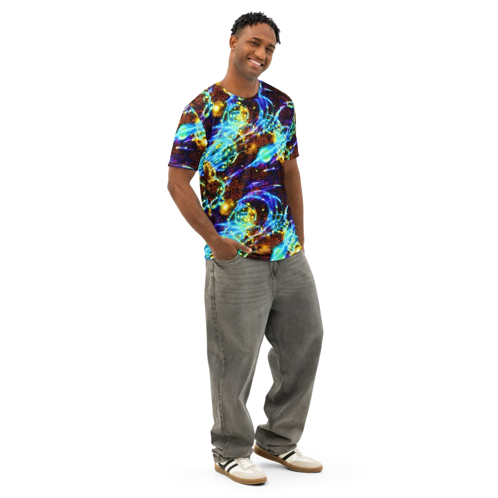 Neon Füssli on Men's Cotton Crew Neck T-Shirt — Right Front