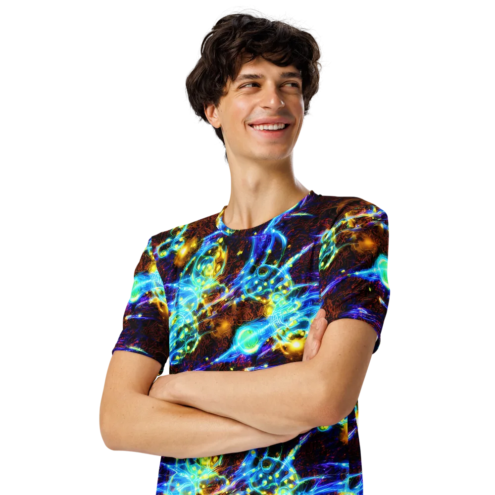 Neon Füssli on Men's Crew Neck T-Shirt — Left Front