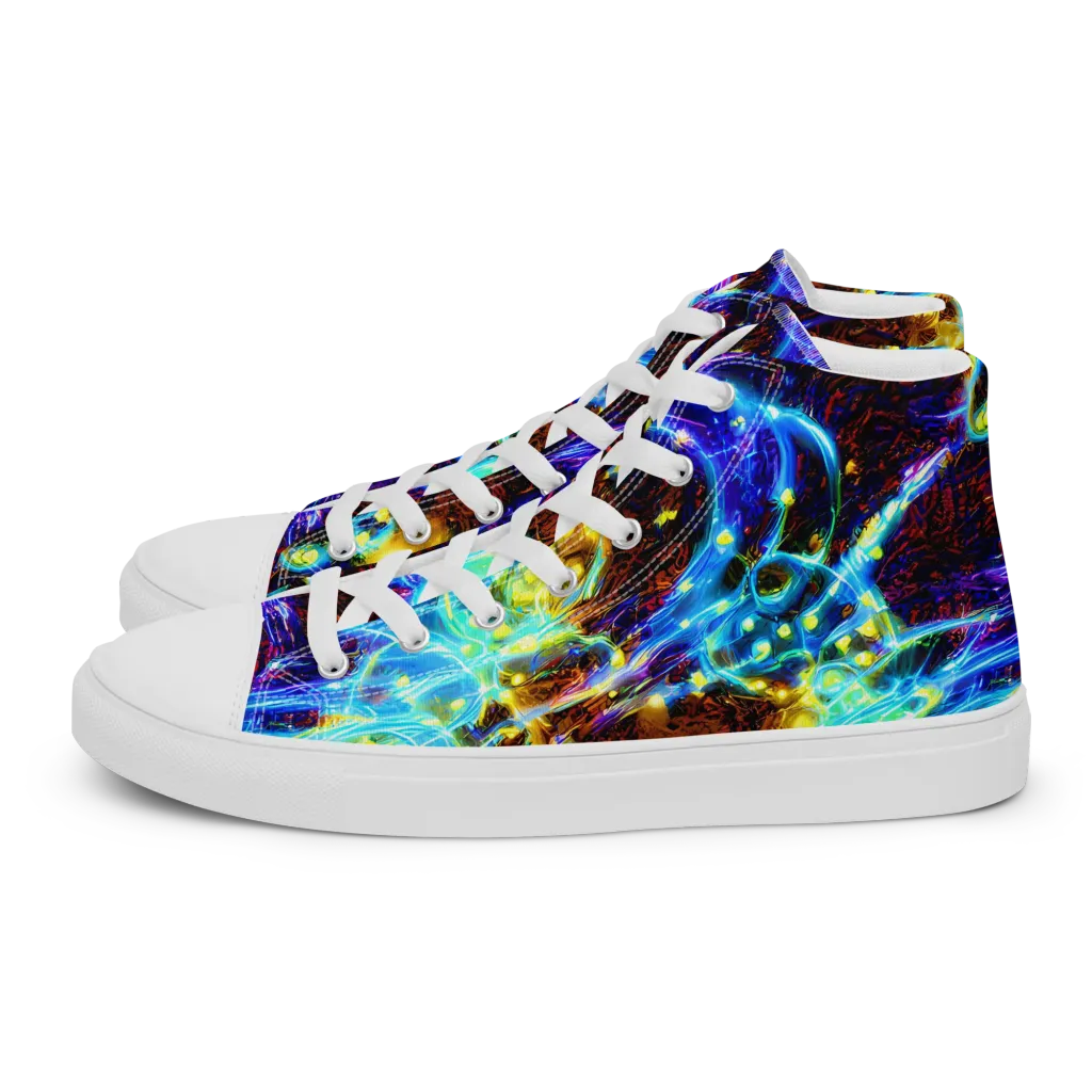 Neon Füssli on Men's High Top Canvas Shoes — Left
