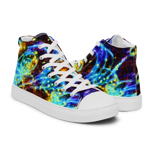Neon Füssli on a Men's High Top Canvas Shoes