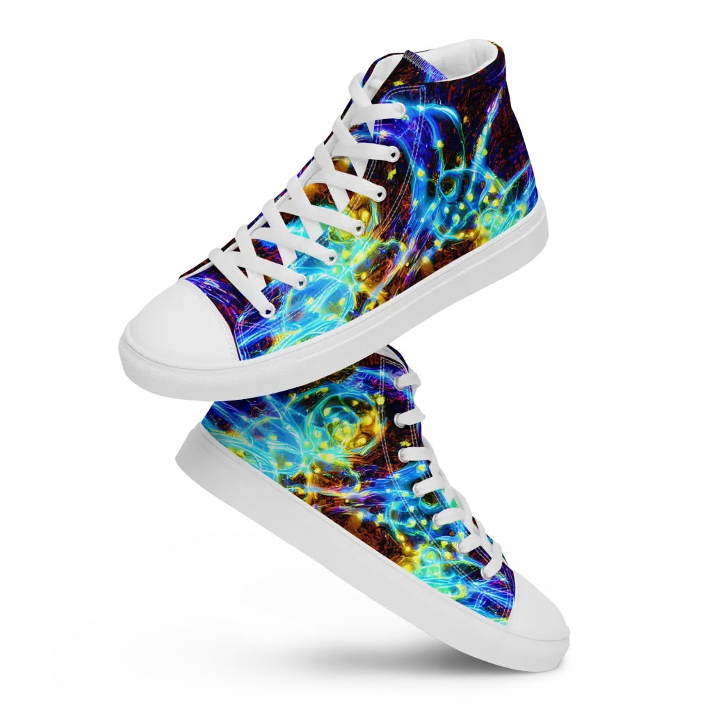 Neon Füssli on Men's High Top Canvas Shoes — Front