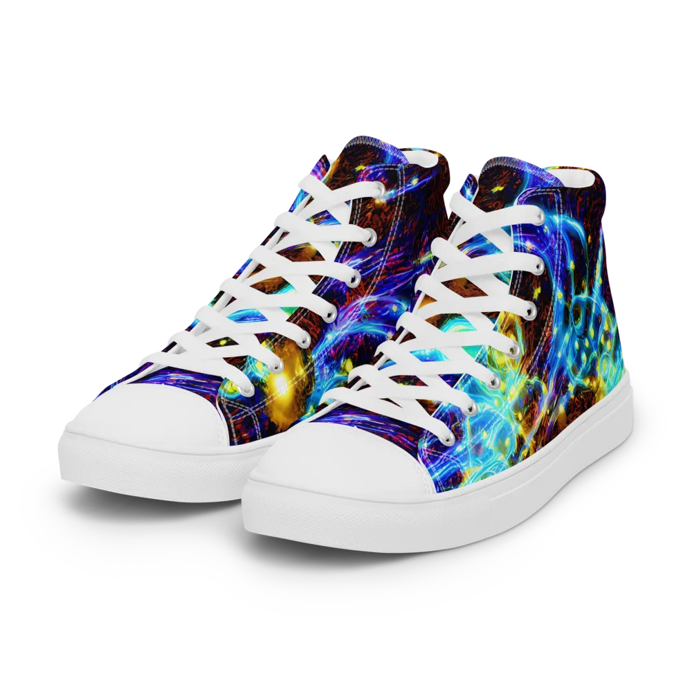 Neon Füssli on Women's High Top Canvas Shoes — Left Front