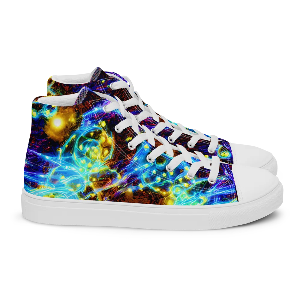Neon Füssli on Women's High Top Canvas Shoes — Right