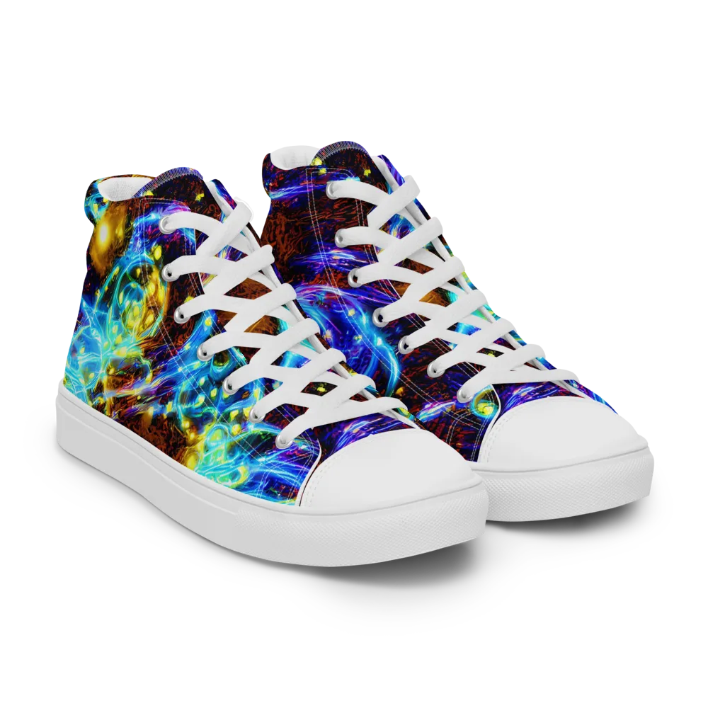 Neon Füssli on Women's High Top Canvas Shoes — Right Front