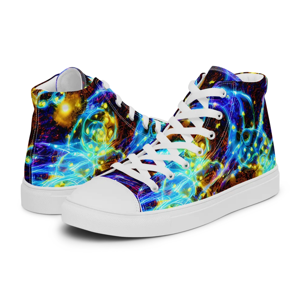 Neon Füssli on Women's High Top Canvas Shoes — Left