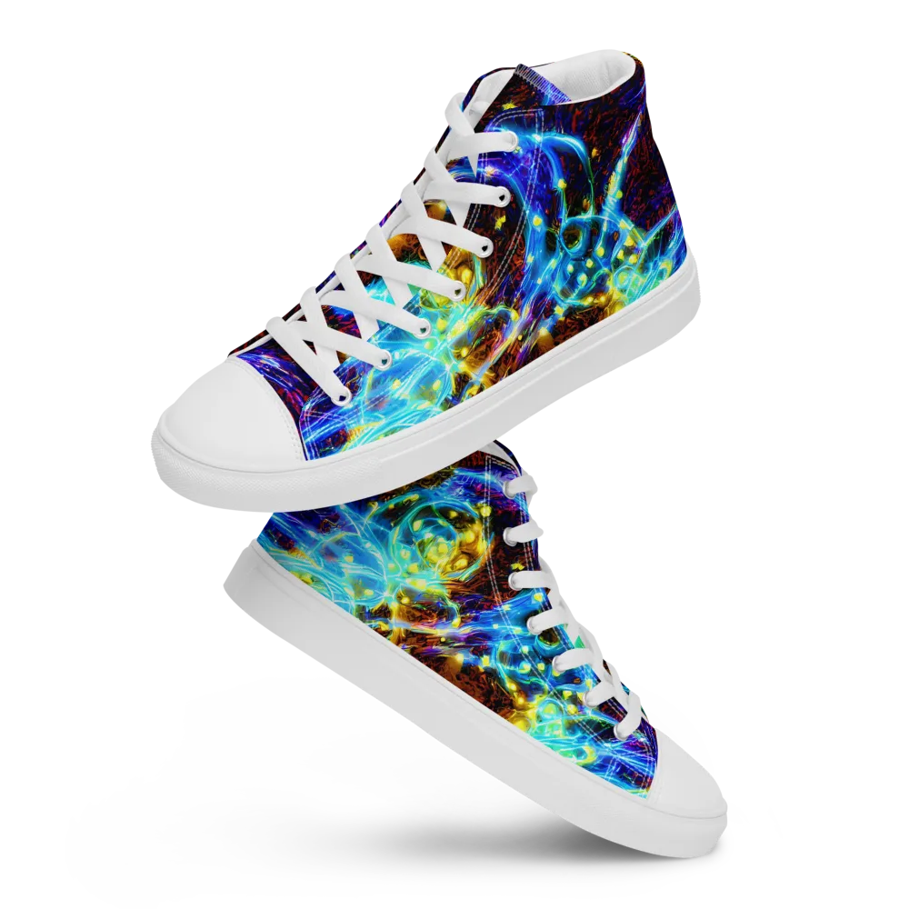 Neon Füssli on Women's High Top Canvas Shoes — Front