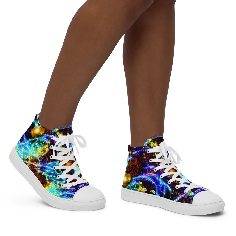 Neon Füssli on Women's High Top Canvas Shoes — Right