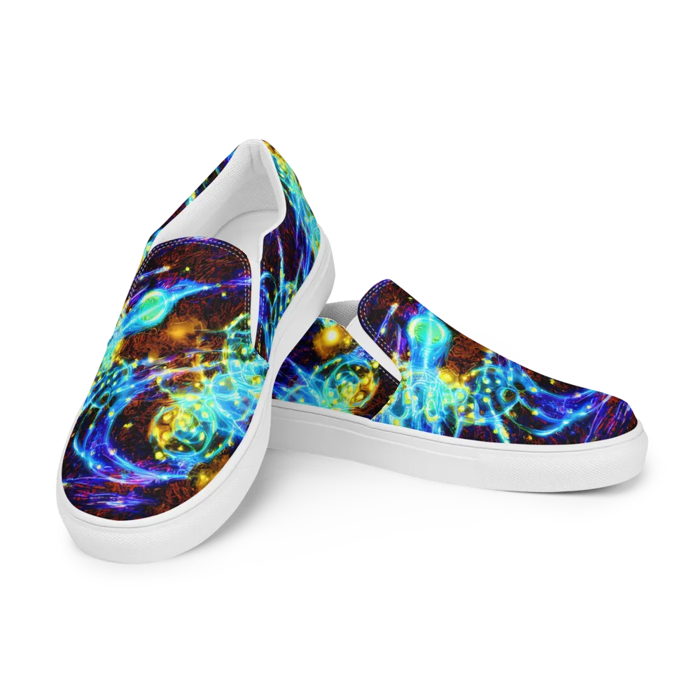 Neon Füssli on Men's Slip-On Canvas Shoes — Left Front