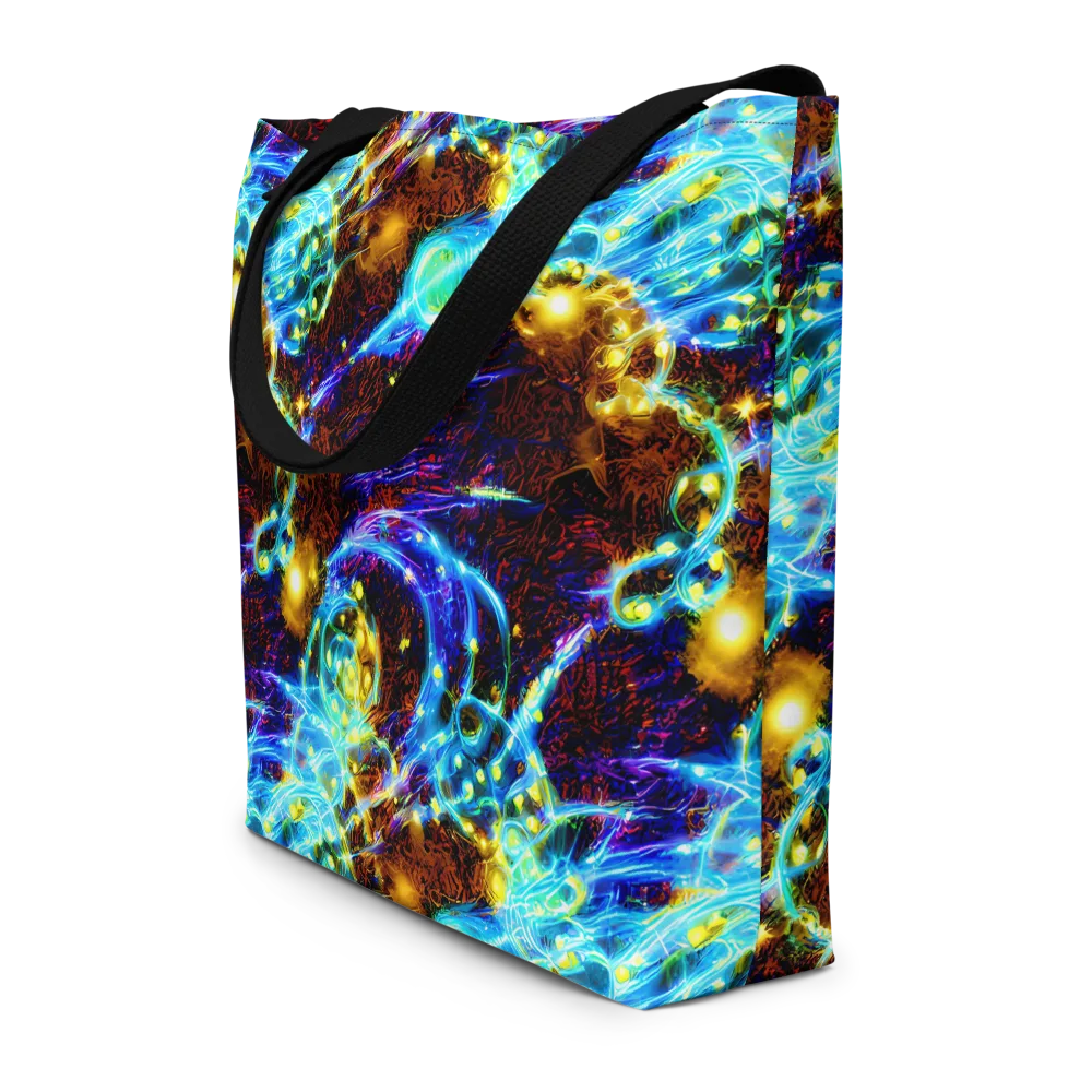 Neon Füssli on Large Tote Bag W/ Pocket — Front