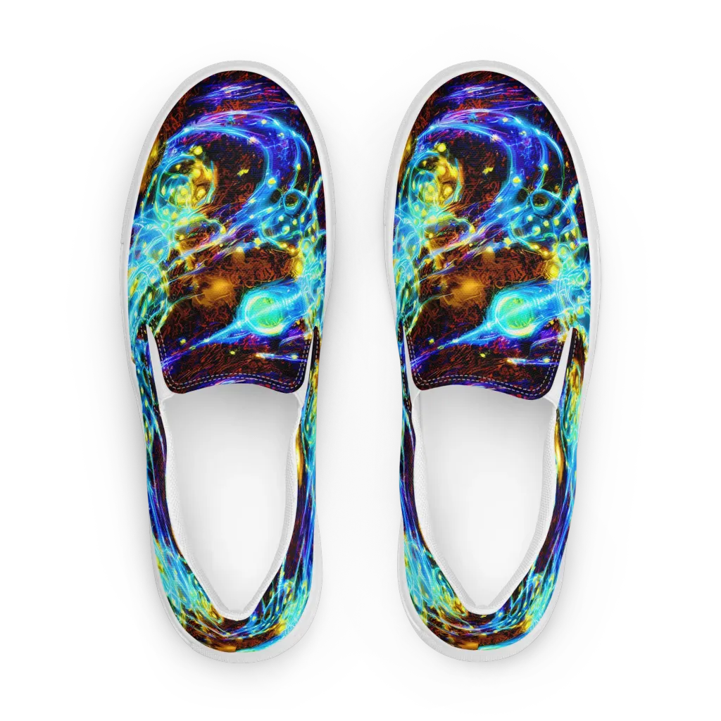 Neon Füssli on Women's Slip-On Canvas Shoes — Front