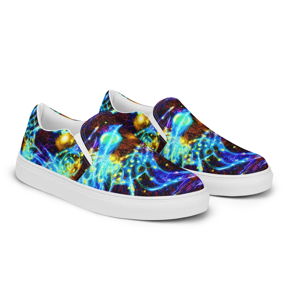 Neon Füssli on Women's Slip-On Canvas Shoes — Right Front