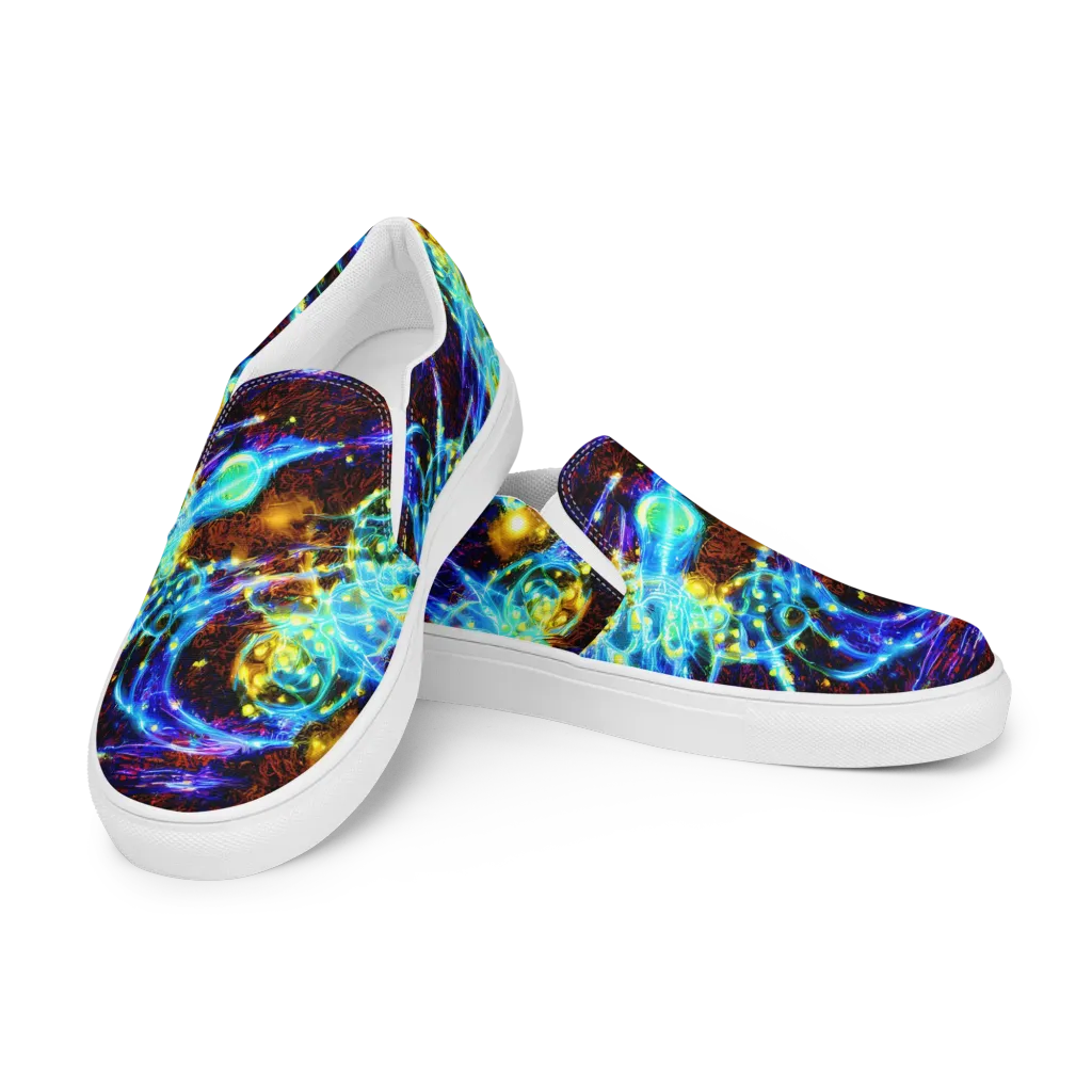 Neon Füssli on Women's Slip-On Canvas Shoes — Left Front
