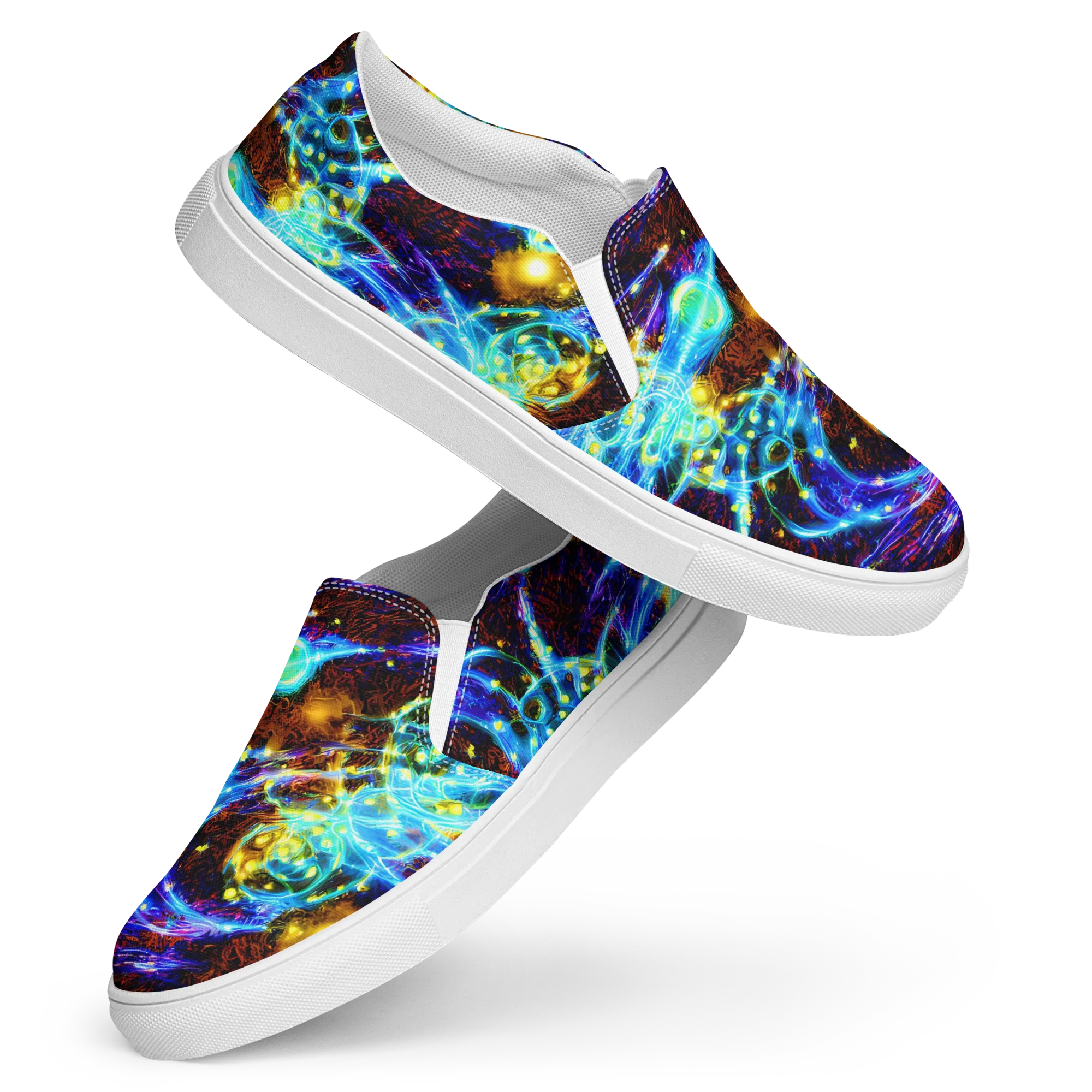 Neon Füssli on Women's Slip-On Canvas Shoes — Front