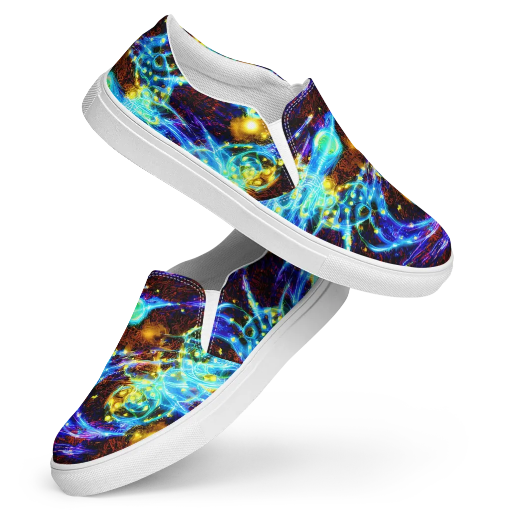 Neon Füssli on Women's Slip-On Canvas Shoes — Front