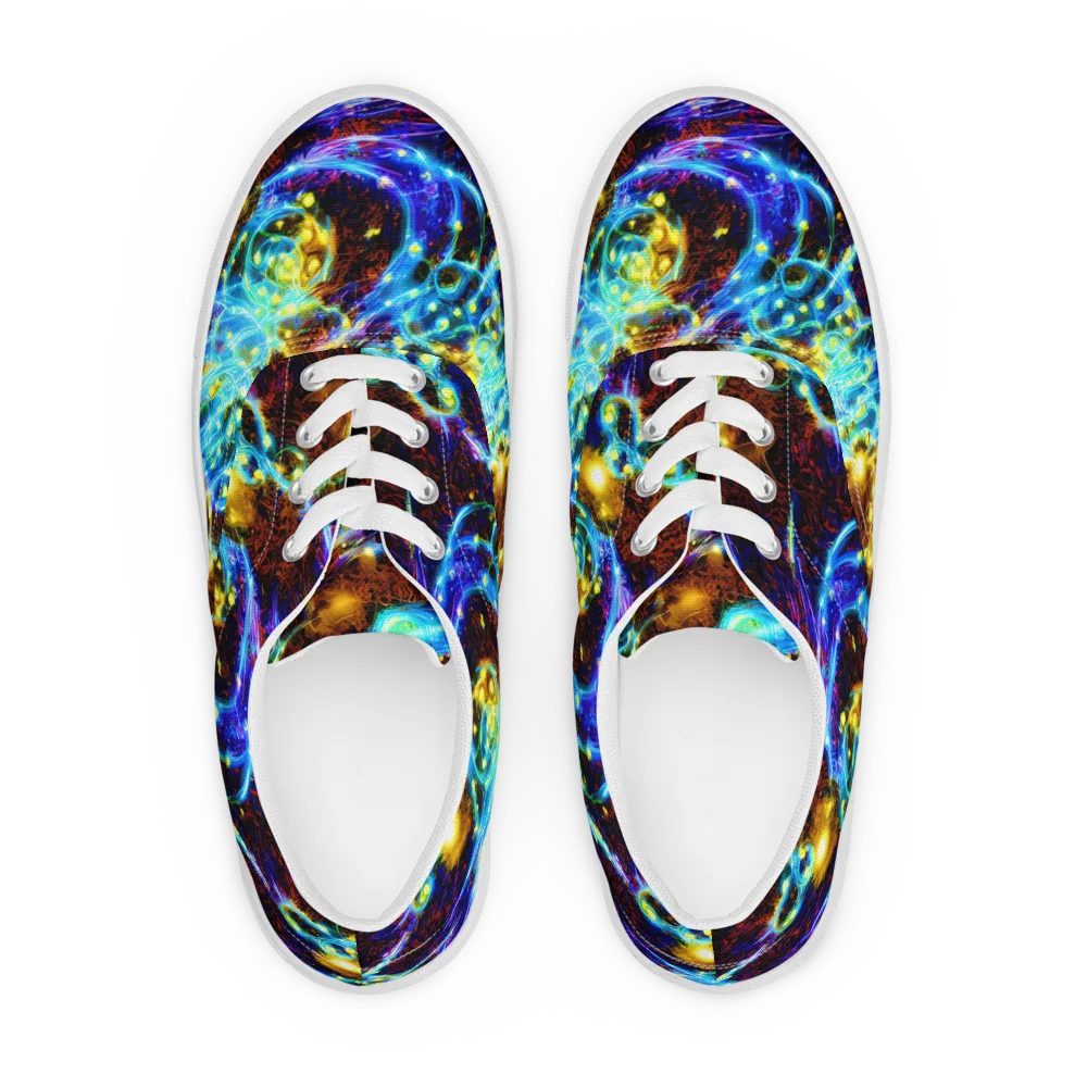 Neon Füssli on Men's Lace-Up Canvas Shoes — Front