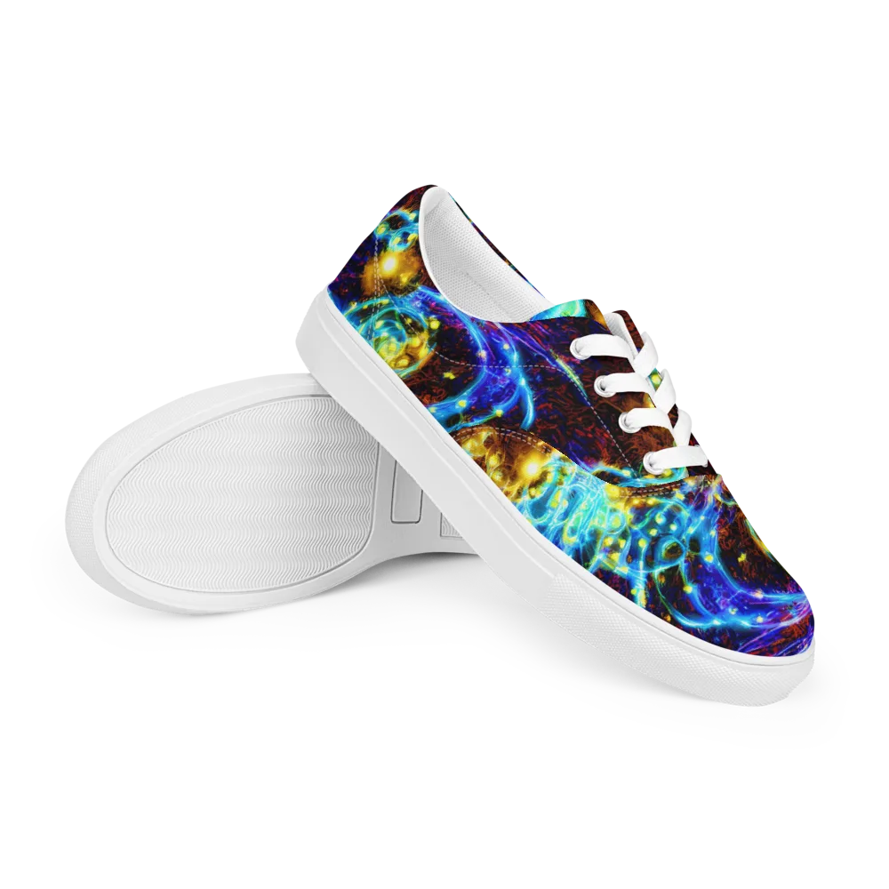 Neon Füssli on Men's Lace-Up Canvas Shoes — Right Front