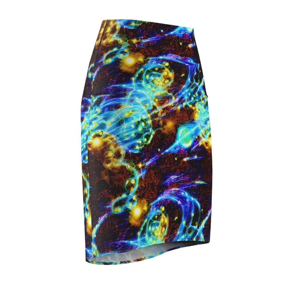 Neon Füssli on Pencil Skirt — Front Side