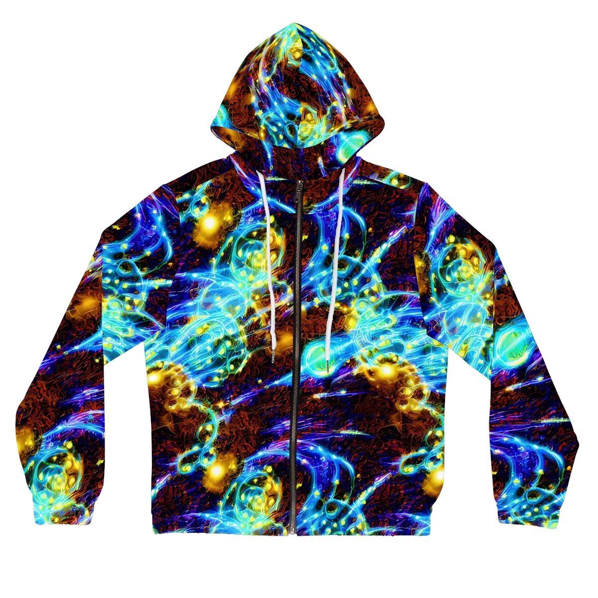 Neon Füssli on Women's Full-Zip Hoodie — Front