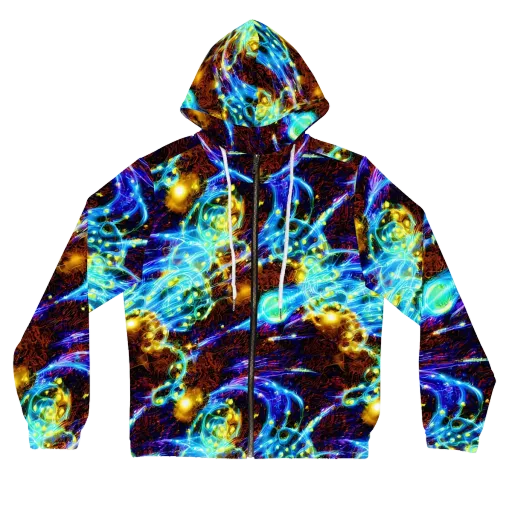 Neon Füssli on a Women's Full-Zip Hoodie