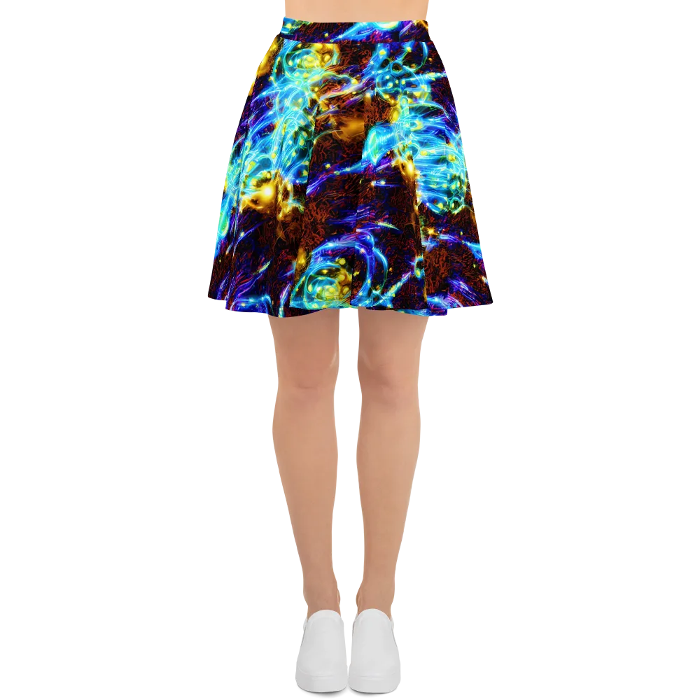 Neon Füssli on Skater Skirt — Front