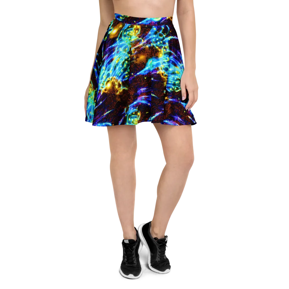 Neon Füssli on Skater Skirt — Front