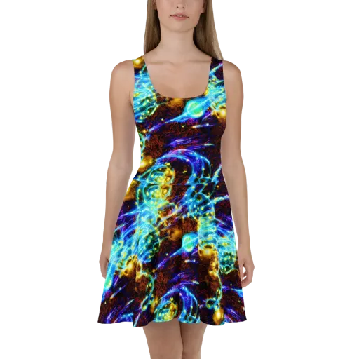 Neon Füssli on a Skater Dress