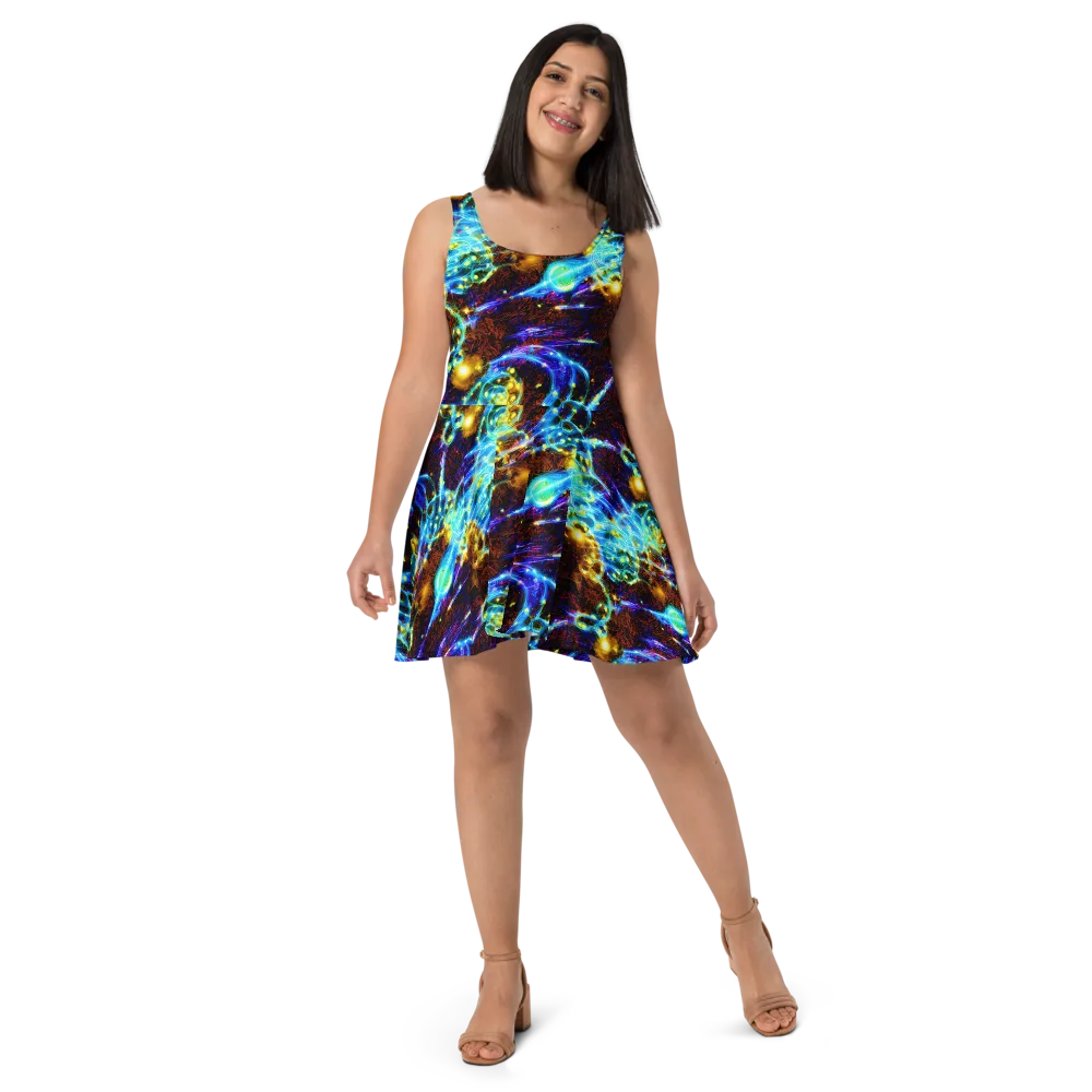 Neon Füssli on Skater Dress — Front