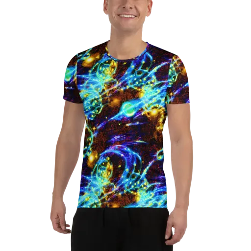 Neon Füssli on a Men's Athletic T-Shirt